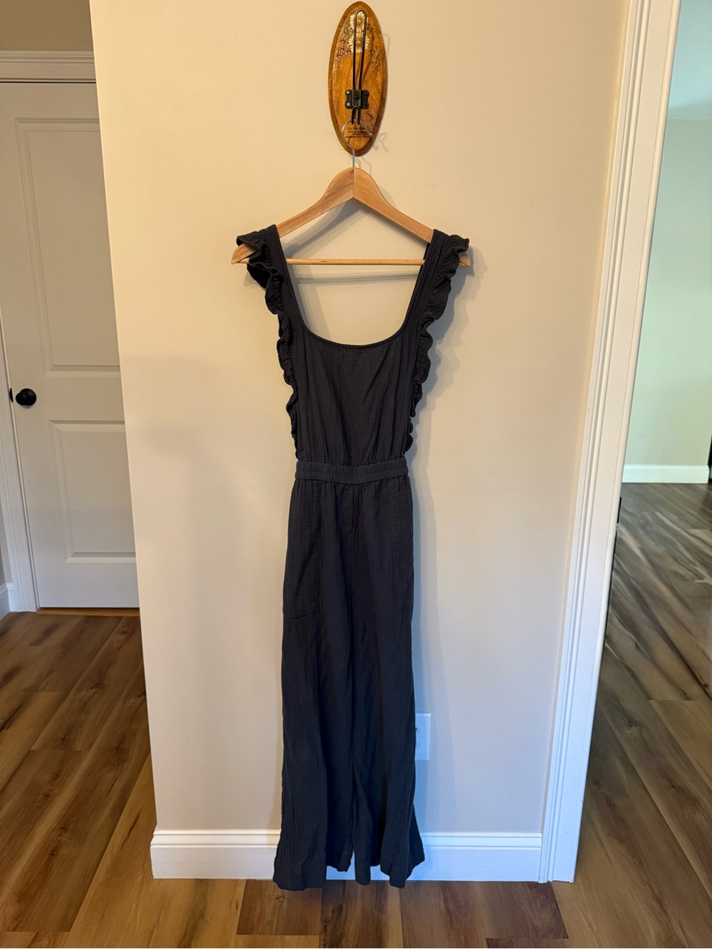 UpWest Ruffle Jumpsuit in Charcoal